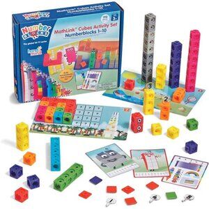 hand2mind MathLink Cubes Numberblocks 1-10 Activity Set, 30 Preschool Learning
